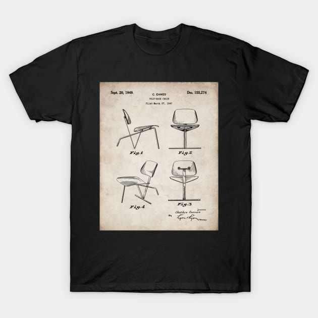 Eames Chair Patent - Designer Modern Design Art - Antique T-Shirt by patentpress